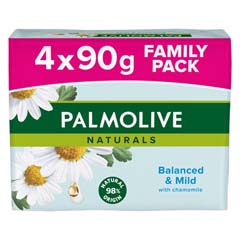 Mýdlo Palmolive Naturals Chamomille bílé Family Pack 4x90g 